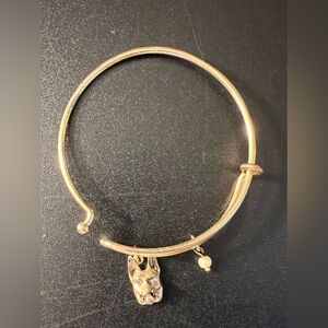 German Shepherd Faux Pearl Gold Tone Bracelet